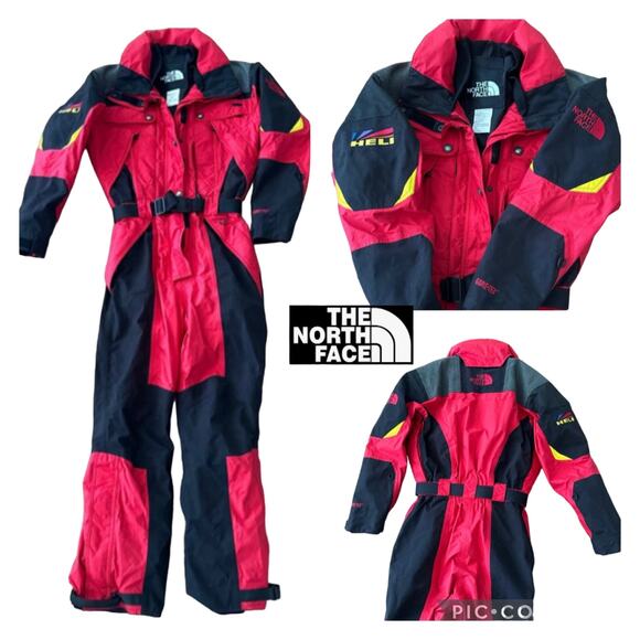 The North Face Heli Gore-Tex Snow Suit Summit Red & Black size medium - Picture 1 of 12